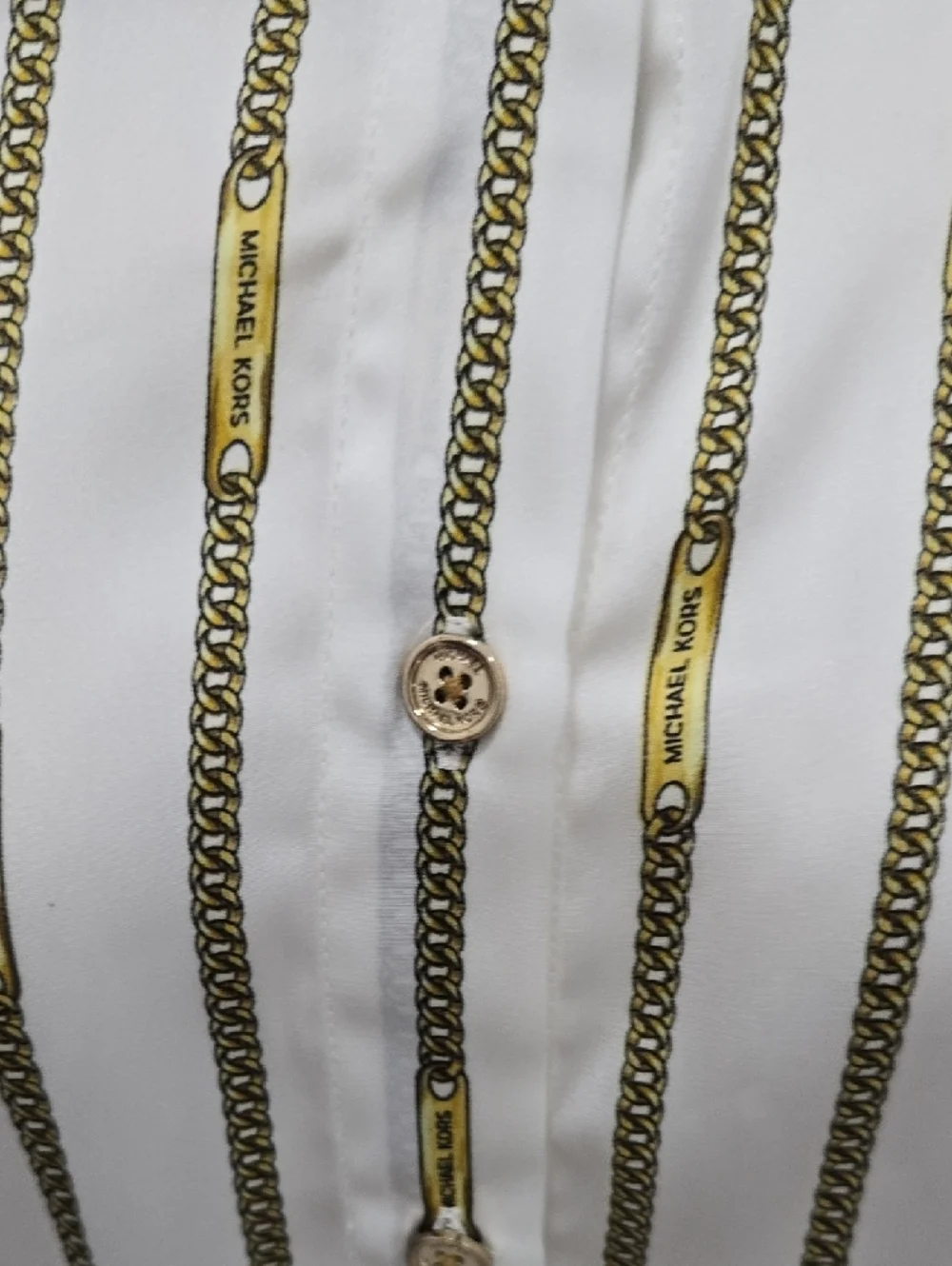 2-Michael Kors Button-Down Shirt Pair in White and Rust Orange - Picture 5 of 11